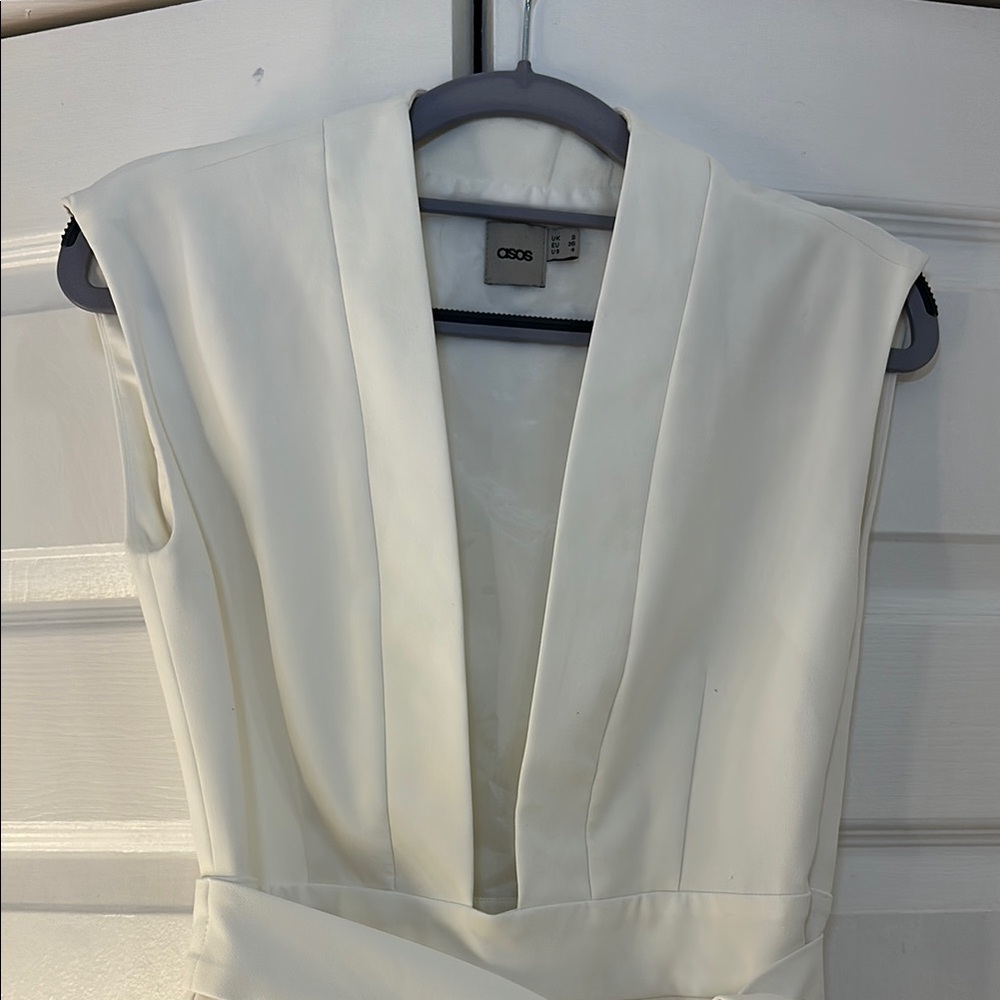 ASOS white jumpsuit with Plunge Neckline
